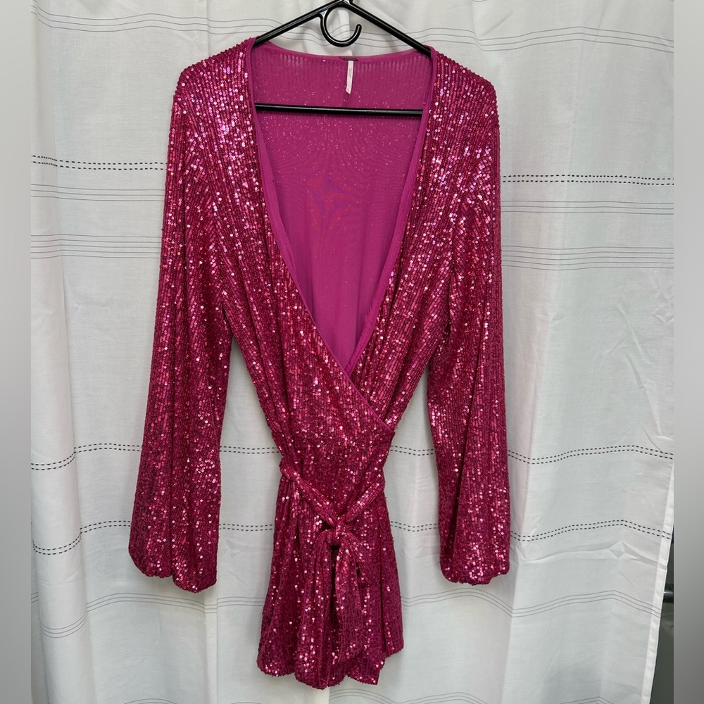 Free People Christa Sequined Romper Size Large